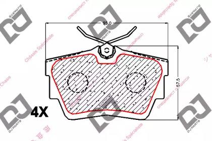 Комплект тормозных колодок, дисковый тормоз DJ PARTS BP1518